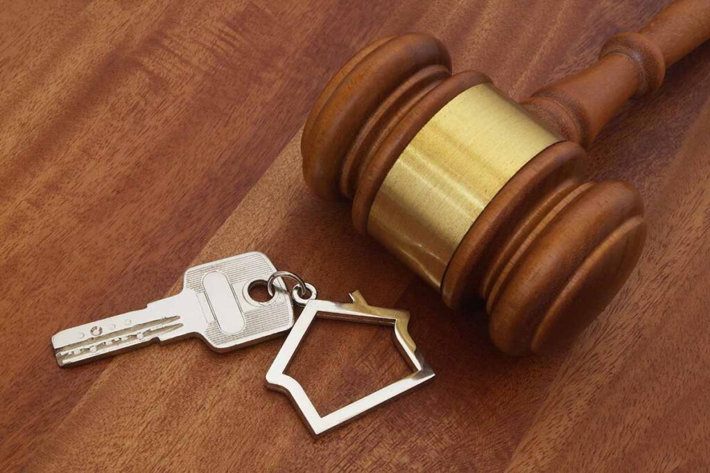 Gavel and house key