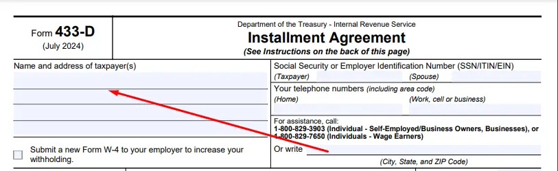 name and address 433-d